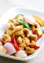 Asian style stir fried chicken with peppers and cashew nuts Royalty Free Stock Photo