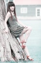 Asian summer girl outdoor Royalty Free Stock Photo