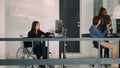 Asian system engineer with impairment programming app script on terminal window Royalty Free Stock Photo