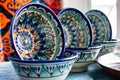 Asian tableware with national ornaments Royalty Free Stock Photo