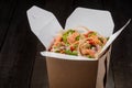 Asian take-out food in box Royalty Free Stock Photo