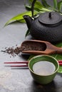 Asian tea bowl and teapot Royalty Free Stock Photo