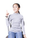 Asian teenager happiness acting isolatd white background