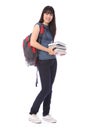 Asian teenager student girl with education books