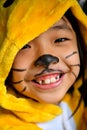 Asian yellow teen funny face fashion Royalty Free Stock Photo