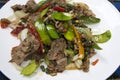 Asian Thai oriental food Stir fried black pepper meat beef