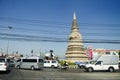 Asian thai people drive vehicle on traffic road go to work