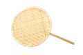 Asian Thai Round Shaped of Handmade Rattan Fan, Isolated