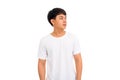 Asian Thaiman in white shirt isolated