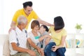 Asian three generations family Royalty Free Stock Photo