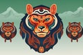 Asian tiger symbol. Generative AI