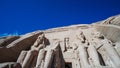 Asian tourist travel to Abu simbel temple historic landmark of Egypt Royalty Free Stock Photo