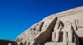 Asian tourist travel to Abu simbel temple historic landmark of Egypt Royalty Free Stock Photo