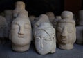 Asian traditional culture statues, handcrafted in stones and clay