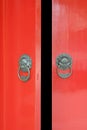 Asian Traditional Door Opening Royalty Free Stock Photo