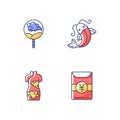 Asian traditions RGB color icons set Royalty Free Stock Photo