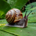 Asian tramp snail, small yet fascinating creature, captured in photo