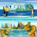 Thailand and Singapore travel compositions