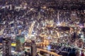 Asian Travel Destinations. Tokyo City Night View from Tokyo Sky Tree Tower Royalty Free Stock Photo