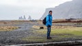 Asian traveler man advanture Iceland, dream trip