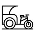 Asian trishaw icon outline vector. Indian bike