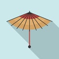 Asian umbrella icon, flat style