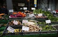 Asian vegetables for sale on a market stall in Hounslow