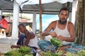 Asian vendor selling betel leaf