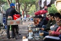 Asian vendor selling soft and fresh tofu