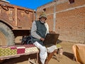 Asian village old man learning about laptop technology at rural area in india January 2020 Royalty Free Stock Photo