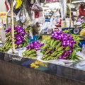 Asian violet orchids sells in local market,thailand