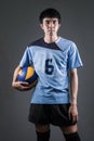 Asian volleyball athlete in action Royalty Free Stock Photo