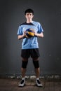 Asian volleyball athlete in action Royalty Free Stock Photo