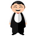 Asian waiter cartoon character