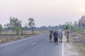 Asian way of life of Thai farmers and their pets Royalty Free Stock Photo