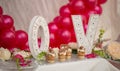 Asian wedding decoration with love letters