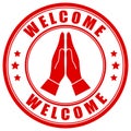 Asian welcome gesture sign
