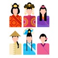 Asian Woman, Chinese Female Profile Icon Set Social Network