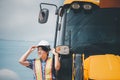 Woman construction engineer at construction site