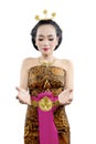 Asian woman dancing Javanese traditional dance