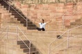 Asian Woman doing outdoor yoga meditation exercise, mental peace Fitness and health concept