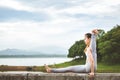 Asian woman doing yoga fitness exercise Royalty Free Stock Photo