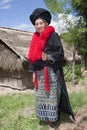 Asian woman with dress in Laos, Yao Royalty Free Stock Photo