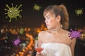 Asian woman drinking makes you more vulnerable to Covid-19 and other communicable diseases Royalty Free Stock Photo