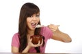 Asian Woman Eating Japanese Food Royalty Free Stock Photo