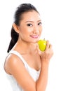 Asian woman eating and living healthy Royalty Free Stock Photo