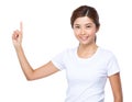 Asian woman with finger point up Royalty Free Stock Photo