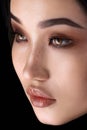 Asian woman with glamour eye make up close-up Royalty Free Stock Photo