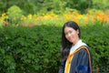 Asian woman in Graduate dress Royalty Free Stock Photo