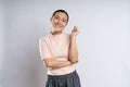 Asian woman happy confident smiling, looking at camera